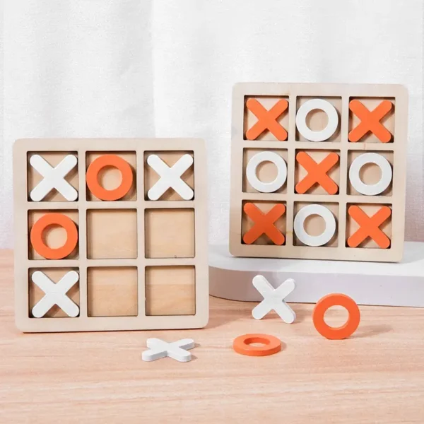 Mara Bommai Classic Tic Tac Toe Toy Game Zero and Cross Game Wooden Tic Tac Toe Game, tic tac Toy XOXO Toys, Perfect Return Gift Toy, Table top Noughts and Crosses Game, Party & Fun Game for Kids Adults Family & Friends ( Random colour pack of 1 ) - Image 6