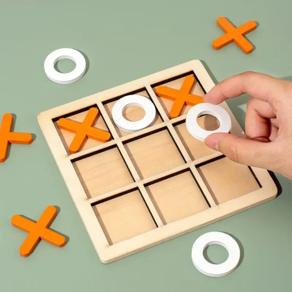Mara Bommai Classic Tic Tac Toe Toy Game Zero and Cross Game Wooden Tic Tac Toe Game, tic tac Toy XOXO Toys, Perfect Return Gift Toy, Table top Noughts and Crosses Game, Party & Fun Game for Kids Adults Family & Friends ( Random colour pack of 1 ) - Image 4