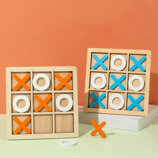 Mara Bommai Classic Tic Tac Toe Toy Game Zero and Cross Game Wooden Tic Tac Toe Game, tic tac Toy XOXO Toys, Perfect Return Gift Toy, Table top Noughts and Crosses Game, Party & Fun Game for Kids Adults Family & Friends ( Random colour pack of 1 ) - Image 2