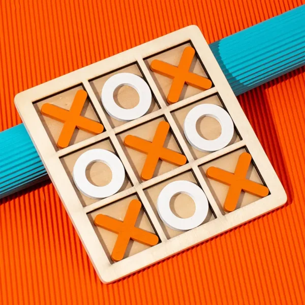 Mara Bommai Classic Tic Tac Toe Toy Game Zero and Cross Game Wooden Tic Tac Toe Game, tic tac Toy XOXO Toys, Perfect Return Gift Toy, Table top Noughts and Crosses Game, Party & Fun Game for Kids Adults Family & Friends ( Random colour pack of 1 ) - Image 3